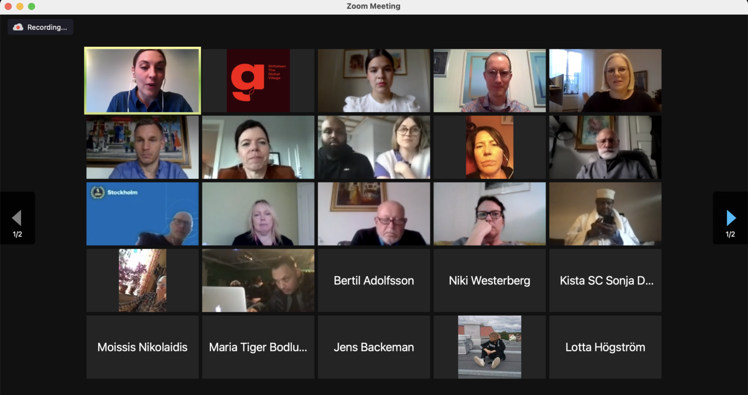 Skärmdump från det digitala mötet.